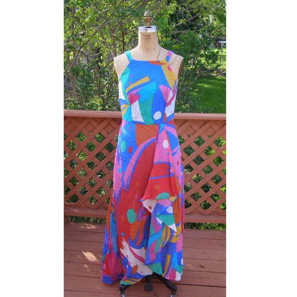 NWT size 8 Eva Franco Jenne Dress MIAMI Vibes Vibrant & colorful - Picture 2 of 14